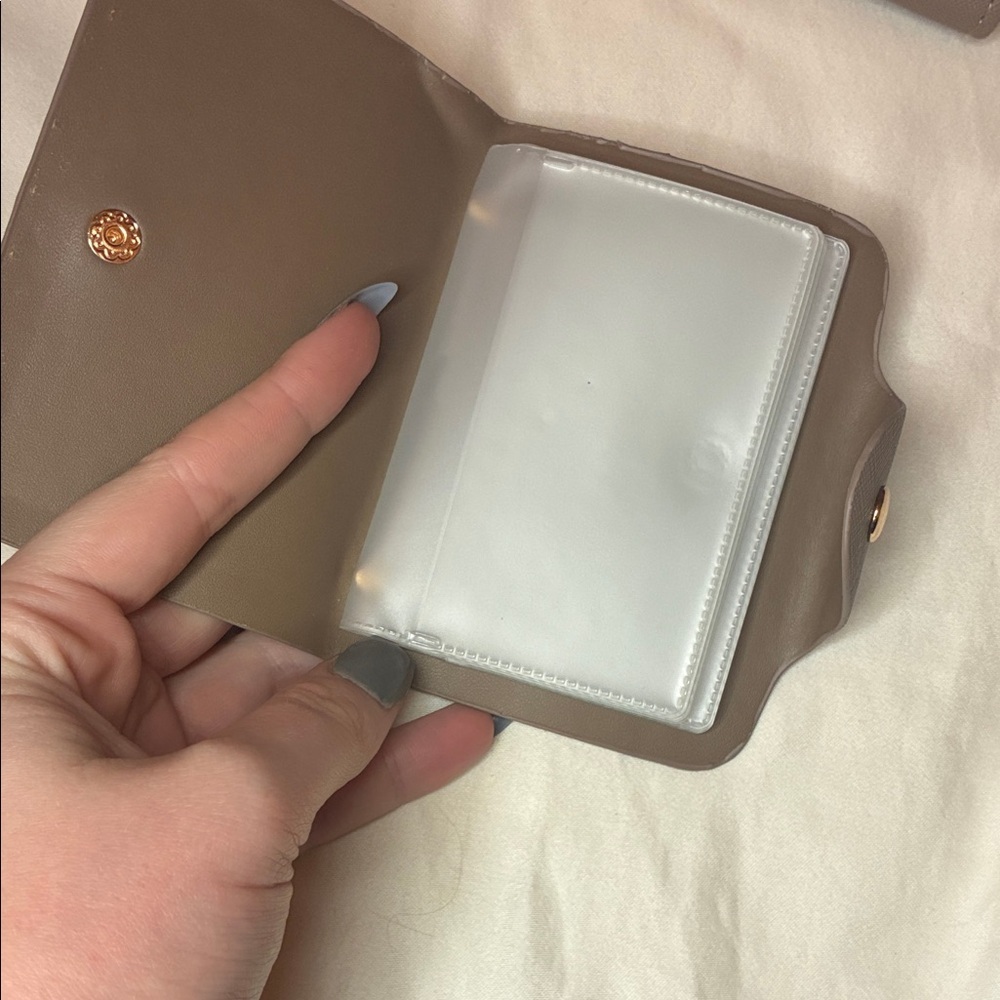 Lulu Taupe Beige Zip Close Wallet 8” x 4.5” - Picture 9 of 9